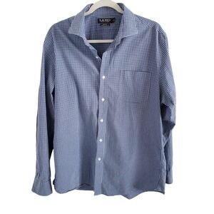 Lauren Ralph Lauren Mens Size 17 1/2 35-37 Black label Slim Fit stretch shirt
